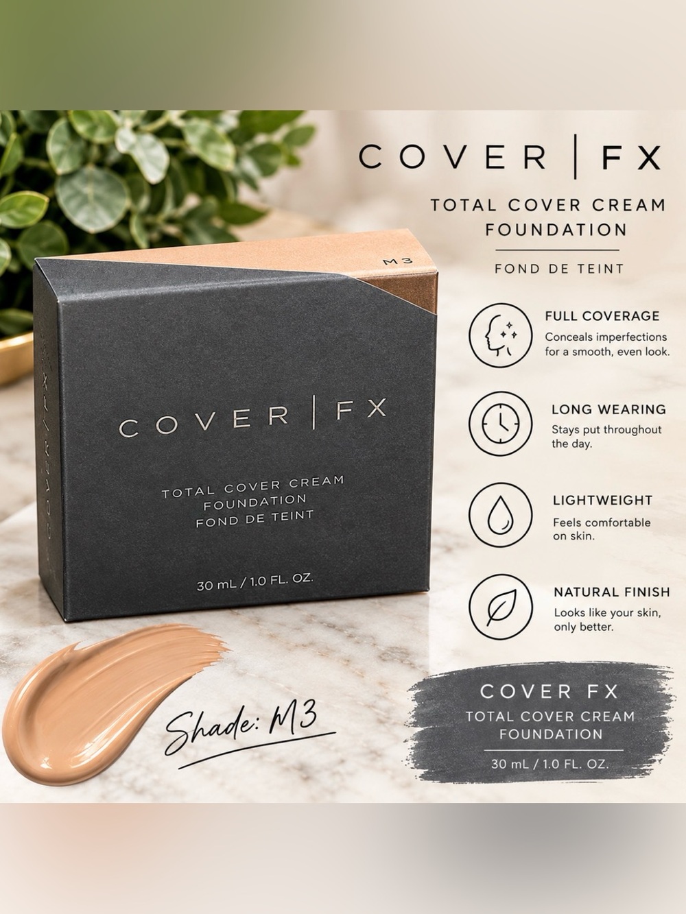 Cover FX Total Cover Cream Foundation - Shade M3